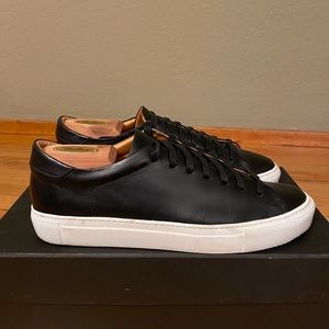Beckett Simonon men’s Reid leather sneakers shoes in black size 8.5 EU 41.5